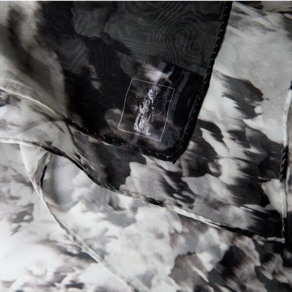 ImageDiary Memorial Water Vines 100% silk chiffon scarf - limited edition 12/15 - Picture 2 of 2